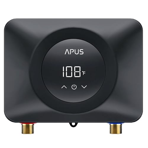 APUS Tankless Water Heater Electric 240V, 4500W Instant On Demand Hot Water Heaters, Under Sink Point of Use Water Heater, LED Digital Display, Ultra Compact for Kitchen, Bathroom, Laundry