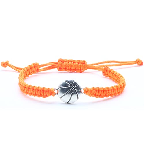 Basketball Bracelet - Basketball Gifts For Girls Adjustable Braided Basketball Bracelets For Girls Basketball Gifts Orange Basketball Jewelry Basketball Party Favors Pack Of 1 #TOP4