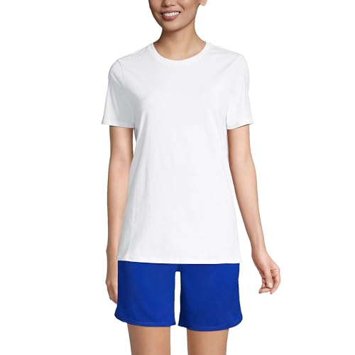 Lands' End Essentials Women's Short-Sleeve Soft Cotton T-Shirt - Tailored Feminine Fit