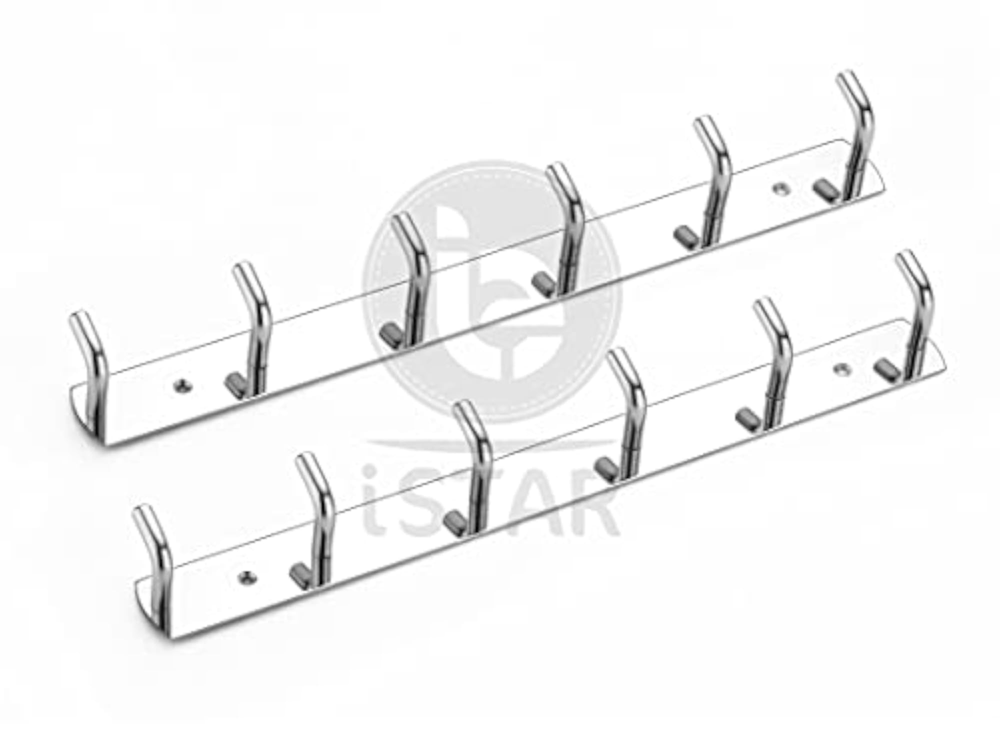 Stainless Steel 6 Pin Bathroom Cloth Hooks Hanger