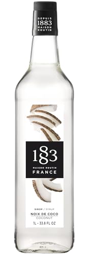 1883 Maison Routin Premium Coconut Syrup for Cocktails & Mocktails Glass 1L