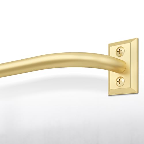Image of Hei!Dear Blackout Curtain Rod for Windows 48 to 84 inch (4-7Ft), Wrap Around Room Darkening Curtain Rods, 5/8" Samll Adjustable Modern Decorative Window rod,Gold