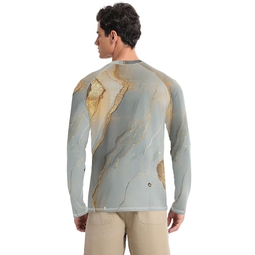 Marble Gold Silver Shirts Summer UPF 50+ Slim fit Elasticity Rash Guard Long Sleeve Running2