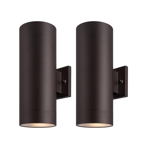 Image of mirrea 14 inch Modern Outdoor Porch Light 2 Lights, Oil Rubbed Bronze, 2 Pack