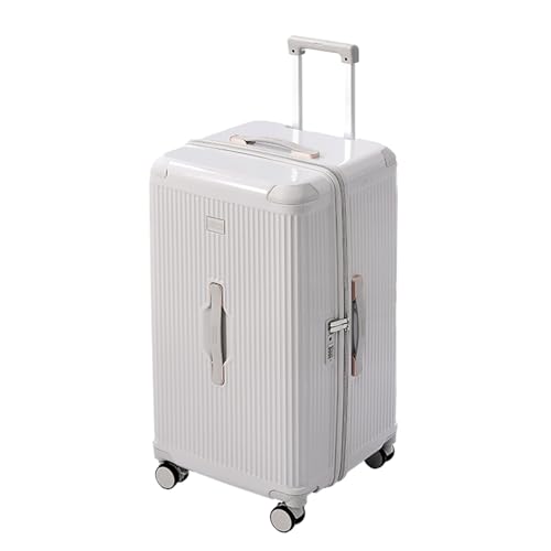 LIGHTGO Valise Cabine 20 Pouces avec Porte-Téléphone et Porte-Gobelet, Serrure Travel Sentry, Fermetures à glissière de Haute qualité, Coque PC Pure (Gris...