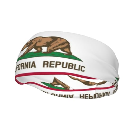 Cinta para el pelo de California State Flag The Sports para correr, ciclismo, baloncesto, fitness, entrenamiento, estirable, lisa