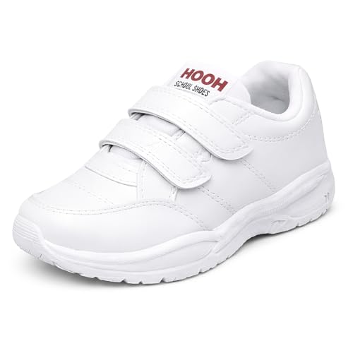 Image of HOOH Kids Unisex School Shoes Double Hook and Loop Strap Long Lasting