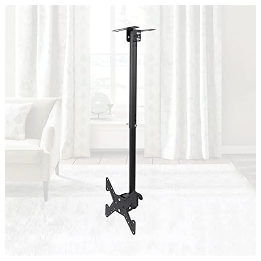 Suporte multifuncional para TV de teto para TVs de 14 a 42 polegadas até 25 kg / 25 kg, altura ajustável, movimento total, rotação de 360 graus, inclinação, suporte giratório para TV, suporte para TV