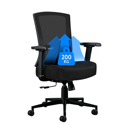 Blue Whale Bürostuhl 200KG Ergonomischer Schreibtischstuhl mit Verstellbaren Armlehnen Hoher Rücken Drehstuhl Computerstuhl mit 53cm Große Sitzfläche Home Office Chair Mesh-Stuhl Blue Whale Bürostuhl 200KG Ergonomischer Schreibtischstuhl mit Verstellbaren Armlehnen Hoher Rücken Drehstuhl Computerstuhl mit 53cm Große Sitzfläche Home Office Chair Mesh-Stuhl