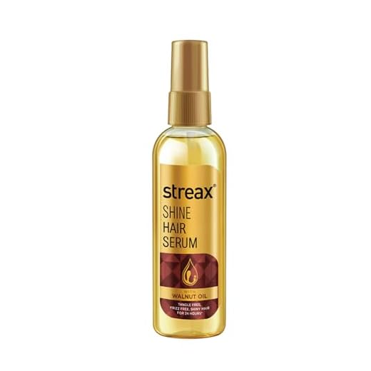 Streax Hair Serum for Women & Men / Contains Walnut Oil / Instant Shine & Smoothness / Regular use Hair Serum for Dry & Wet Hair / Gives frizz – free Hair / Soft & Silky Touch / 100ml