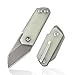 CIVIVI Ki-V Front Flipper Pocket Knife, Double Detent Slip Joint Small Folding Knife with Deep Carry Pocket Clip For Easy EDC C2108A (Natural)
