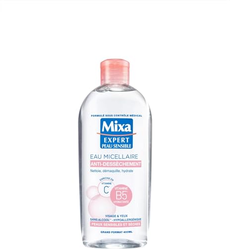 Eau micellaire Mixa démaquillante et hydratante lot de 6 pour peau sèche