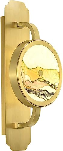 Applique murale en cuivre style chinois et verre motif montagne salon chic