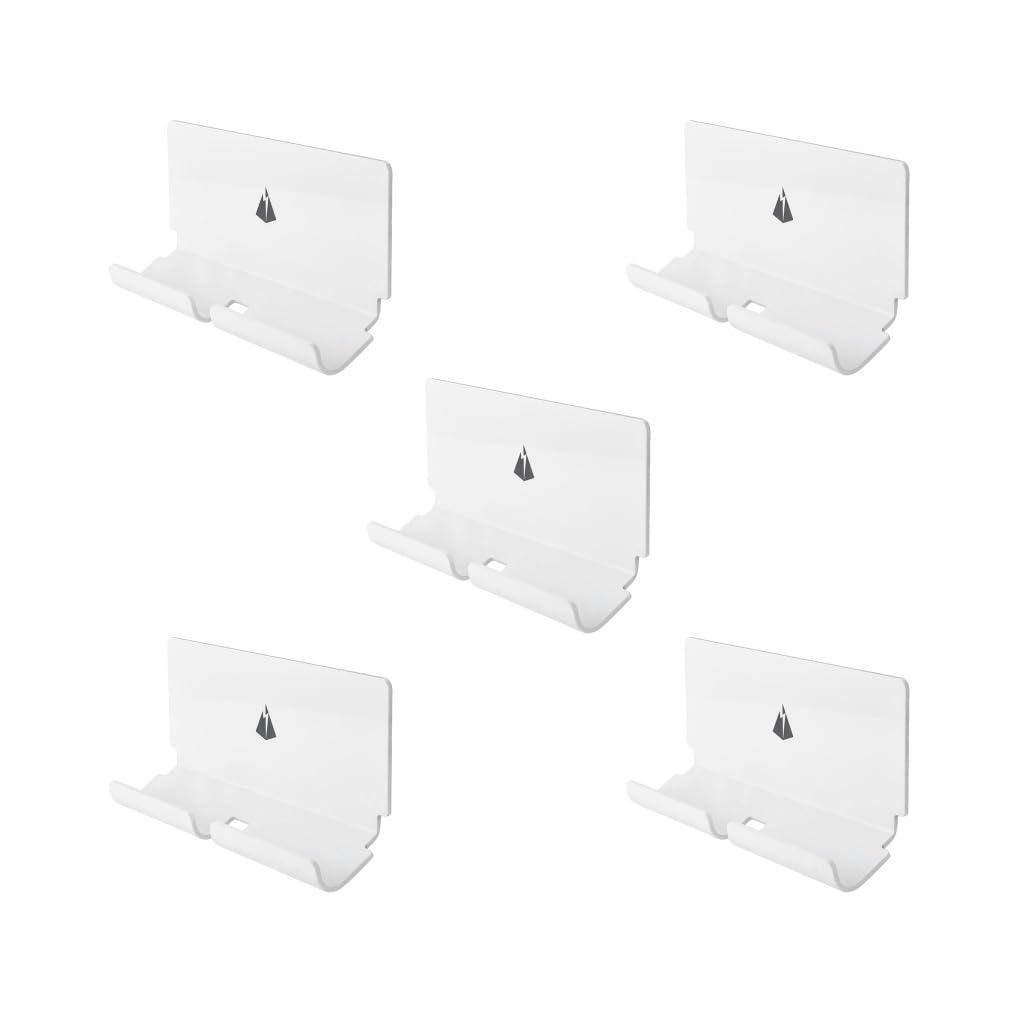 Juego de 5 soportes de pared para teléfono con tiras adhesivas y soporte de carga