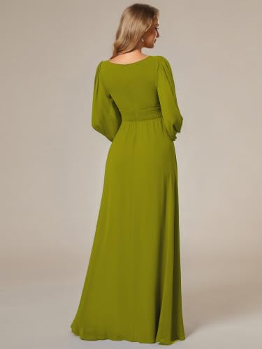 Image of Ever-Pretty Women's Chiffon Long Sleeve Formal Wedding Guest Dresses