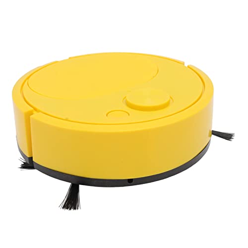 Luqeeg Robot Aspirapolvere, Mini Robot Spazzante Intelligente, Pulitore Ricarica USB Multifunzionale Aspirapolvere Robot Automatico con Evitamento Automatico per Pavimento Duro Pavimenti (Giallo)