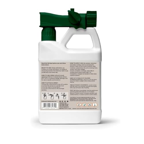 Image of Outdoor Flea & Tick Spray for Yard - Nature's Dome 32 oz Hose-End | Attaches to Any Garden Hose to Treat Lawn, Grass & Patio | Kills & Repels Fleas, Ticks and Mosquitoes | Cinnamon Oil, Plant-Based
