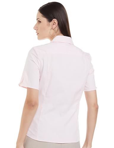 Image of Marks & Spencer Womens Solid Polyester Blend Collared Neck Regular Fit Shirt