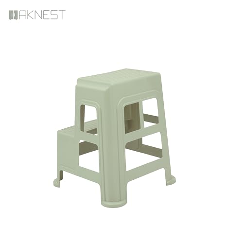 Image of Oaknest Supreme Multipurpose Plastic 2-Step Stool for Kids & Adults - Anti-Slip Lightweight Stepping Stool for Kitchen, Bathroom & Home - Frosty Green, 4 Piece