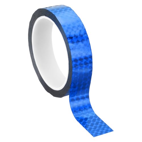 Cinta de poliester metalizada azul laser efecto espejo PATIKIL 25mm para acabados de diseño
