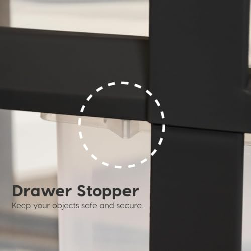 Image of IRIS USA 10-Drawer Rolling Storage Cart, Black /Pearl | Keep classroom supplies, teacher essentials, craft materials, and learning tools organized with easy-access drawers.