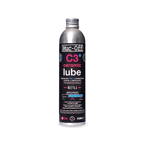 【日本正規品】 Muc-Off(マックオフ) 自転車 チェーンルブ C3セラミックチェーンルブ ウェット [C3 Wet Ceramic Lube] 300ML 詰替え用（Amazon）