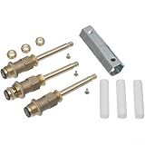 Chrome Finish 3-Handle Tub and Shower Trim Kit with Brass Stems and Metal Handles - Complete Replacement Set for Most Bathroom Fixtures(Valve core)