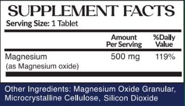 Miniatura 3 de Magnesio 500 mg, apoya la salud ósea, promueve la salud del corazón, los nervios y los músculos, 60 tabletas