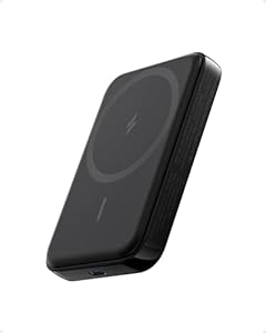 Anker 321 Magnetische Power Bank (PowerCore Magnetic 5K) Magnetic 5000mAh kabellose Powerbank, Kompatibel mit iPhone 17/16/15/14/13/12