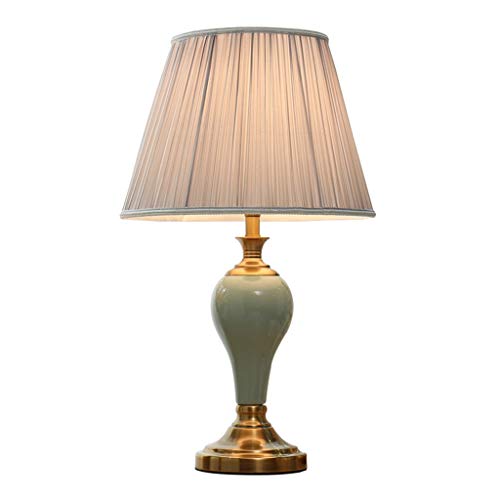 Lampe de table en céramique verte pour lire sans reflets