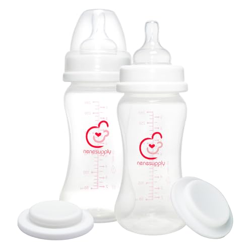 Image of Nenesupply Feeding and Storage Bottles Collection for Spectra S1 S2 Motif Luna Breast Pumps 2 pc 9oz 280ml with Sealing Disc Anti Colic Feeding Breastmilk Storage Replace Spectra Bottles