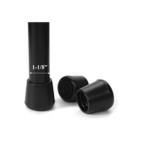 Furnigear Chair Leg Tips Caps Non-Slip Rubber Leg Tips 1-1/8” Inner Diameter Chair Leg Floor Protectors Round Black, 8 Pack Cover