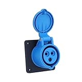 as - Schwabe - CEE Anbaudose - Camping Steckdose - 230 V, 16 A, 3-polig - Outdoorkupplung - - Flanschmaß 75x75 mm, Einbautiefe 33 mm - zur Verwendung im Außenbereich geeignet - IP44 - blau, 60480