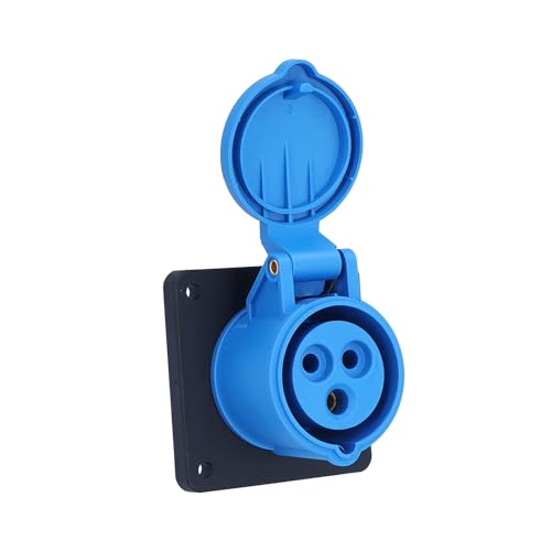 as - Schwabe - CEE Anbaudose - Camping Steckdose - 230 V, 16 A, 3-polig - Outdoorkupplung - - Flanschmaß 75x75 mm, Einbautiefe 33 mm - zur Verwendung im Außenbereich geeignet - IP44 - blau, 60480
