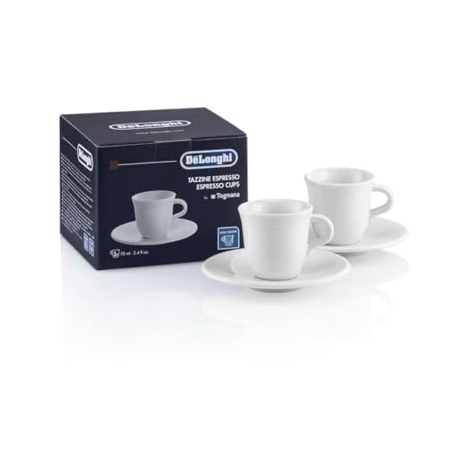 De'Longhi DLSC308 Porcelain Espresso Cup & Saucer, Set of 2,70 ml