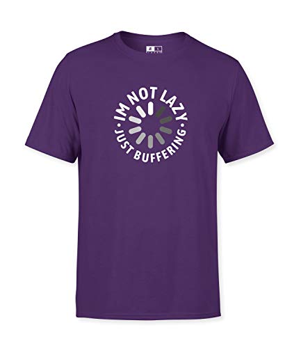 T-shirt avec inscription I'm Not Lazy I'm Just Buffering Violet Small