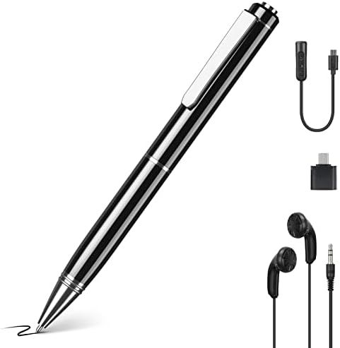 ボイスレコーダー 小型 35時間連続録音 32GB大容量 180mAhバッテリー 録音機 自動保存 OTG対応 本機再生 ICレコーダー ワンタッチ 音声自動検知 360°全指向性集音 ペン型レコーダー 超軽量 USB充電 MP3プレーヤー 操作簡単 小型 芯6本付き 調査/会議/商談/セクハラ/取材/語学学習 PC＆Android対応 日本語説明書付き 黒