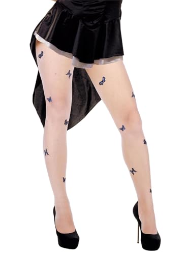 Image of Benefeet Sox Womens Sheer Tights Sexy High Waist Pantyhose Patterned Transparent Nylon Silk Thin Stockings