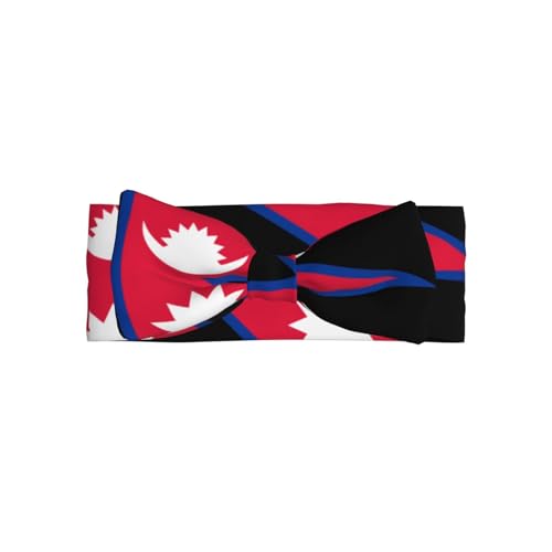 Flag of Nepal Baby Bow Headband. Comfortable baby headband, suitable for daily wear and photo props.