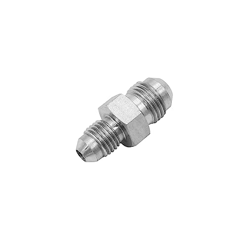 Image of (4-PACK) 2403-06-04 Hydraulic Hose Adapter Fitting 3 /8 inch Male JIC 37 Flare (9 /16 inch-18UNF) x 1 /4 inch Male JIC 37 Flare (7 /16 inch-20UNF) SAE Straight Pipe Joints Tube Connector Carbon Steel