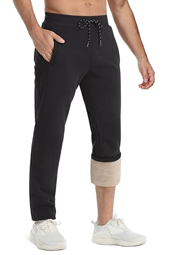 TACVASEN Men's Fleece Winter Pants Warm Sherpa Lined Sweatpants Heavyweight Thermal Lounge Athletic Track Joggers