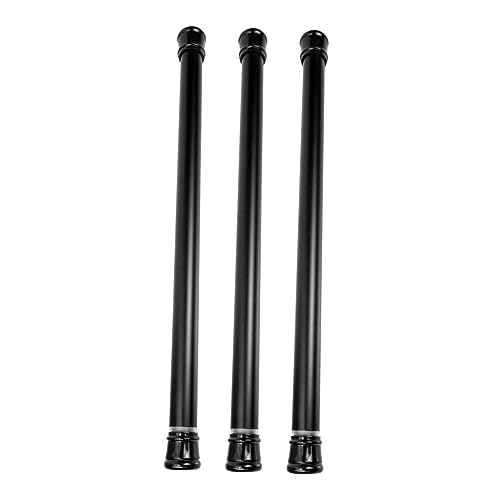 LIFKOME 3pcs Heavy Duty Tension Curtain Rods Black Wear-resistant Stretchable Pole