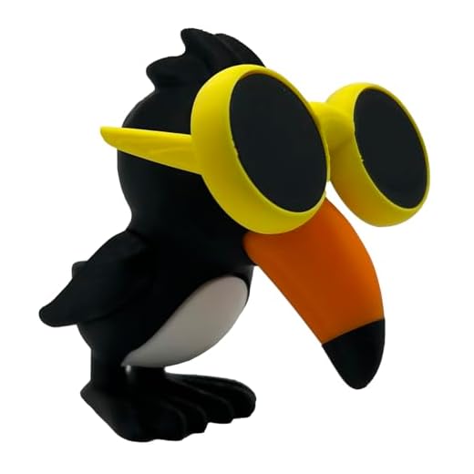 Frulli Frulla – Figura XL 12x12 cm de los Brainrot Italian Memes - Tucán con Gafas de Sol Gigantes - Tucan Meme - Coleccionable Memes Brainrot Italianos - Tung Tung Tung Sahur - Tralalero Tralara