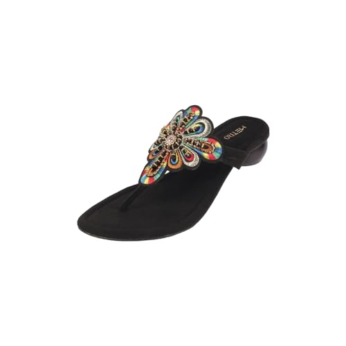 Image of Metro Women Fashion /Ethnic Embroidered Heel Slip-on Sandal