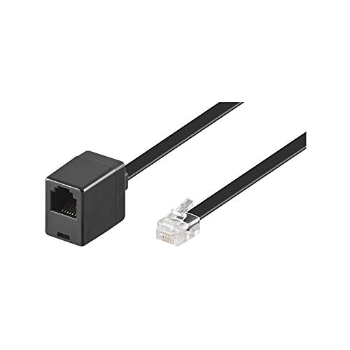 goobay Wentronic Modular Extension Cable 6 Pin RJ12 Plug to RJ12 Socket 6 m Black