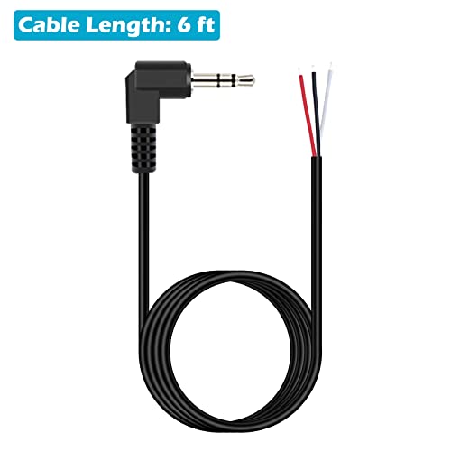 Cable adaptador 3.5mm ángulo recto 6 pies miniatura 4