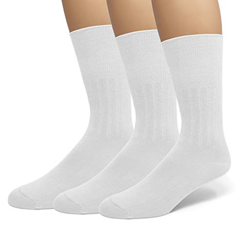 Classic Women's Diabetic Non-Binding Cotton Dress Socks 3-Pack