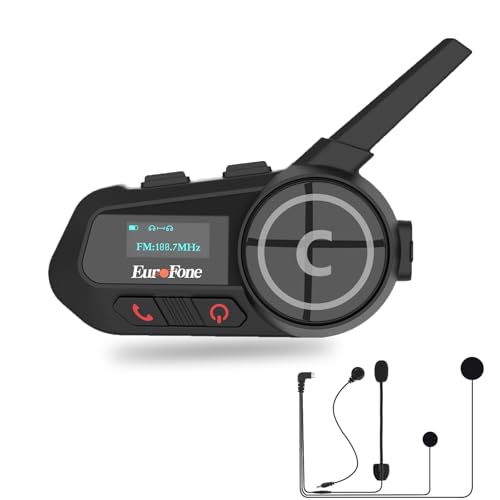 EuroFone �o�C�N �C���J�� LED �X�N���[���t�� S6-B �o�C�N�p�C���z�� �������� 6�l�܂œ����ʘb�\ �ʐM����2000m �A���g�p22���� �����݊��� ���C���J���Ɛڑ��\ �ʐM�������A Bluetooth 5.1 HI-FI���� ���y��