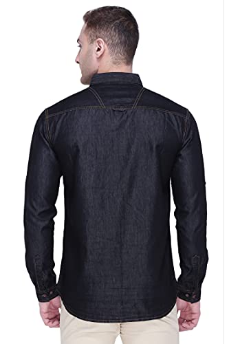 Image of Kuons Avenue Men's Denim Casual Shirt | Regular Fit | Full Sleeves | Smart Spread Collar | - Perfect for Everyday Casual