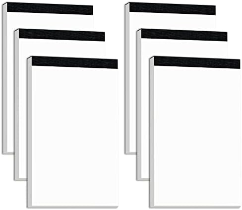 50 Sheets Blank Notepads 3x5 Inch for Students and Teacher Small Notepad Servers Note Pads Refills Memo Pads White Paper Pads Writing Pads Scratch Note Pads for Home Office School restaurant 6 Pack